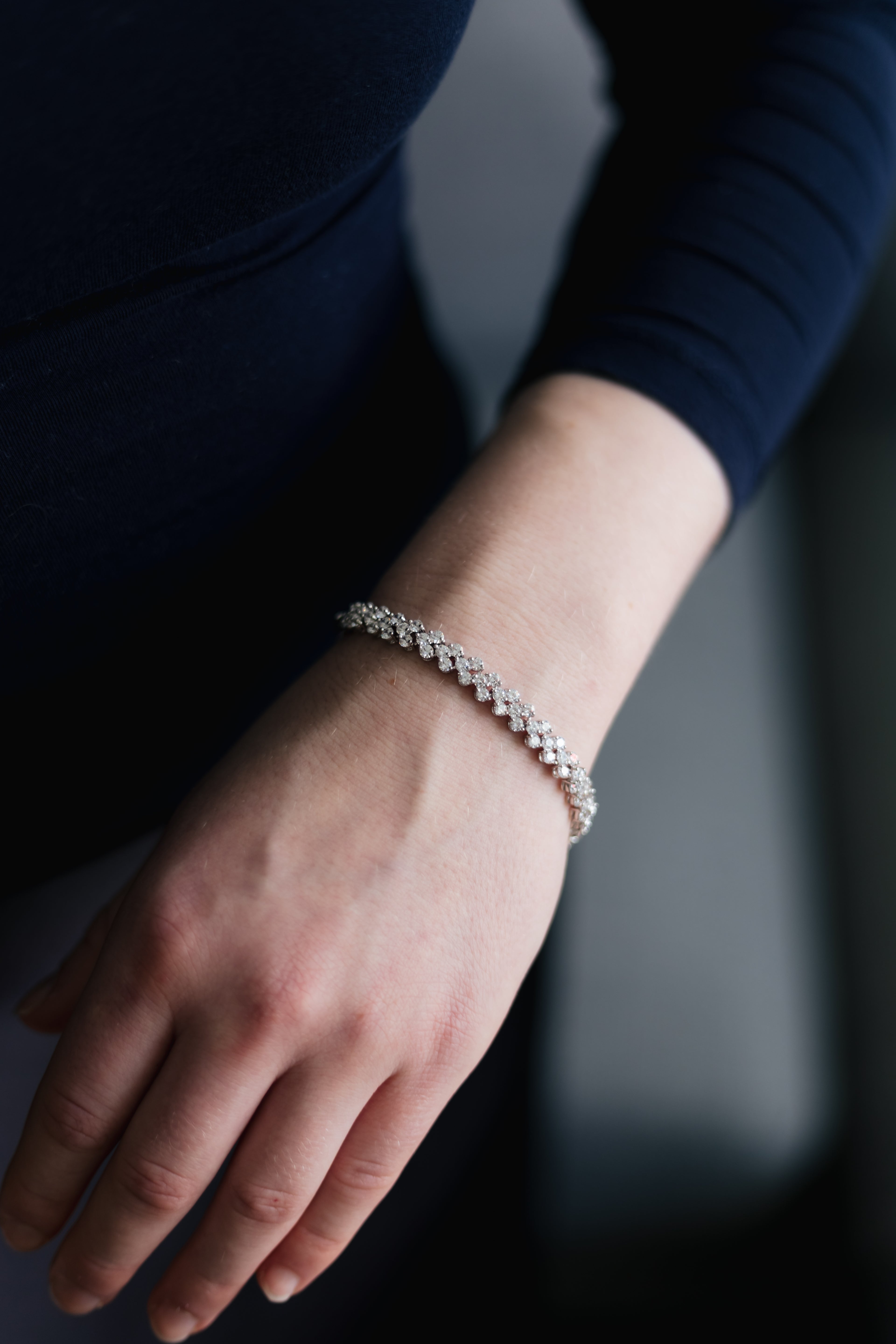 Silver Tone CZ Tennis Bracelet 18+2 cm, 6mm Crystal