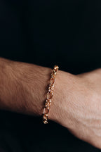 Rose Gold Plated Chain Bracelet – Unisex Link Bracelet | Non Tarnish Hypoallergenic Jewelry | 20.5 cm (8.07”) | Minimalist Statement Bracelet
