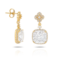 Wedding & Prom Cubic Zirconia Drop Earrings – Gold Plated