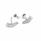 Pearl Jacket Stud Earrings 2.5cm – Silver & Gold
