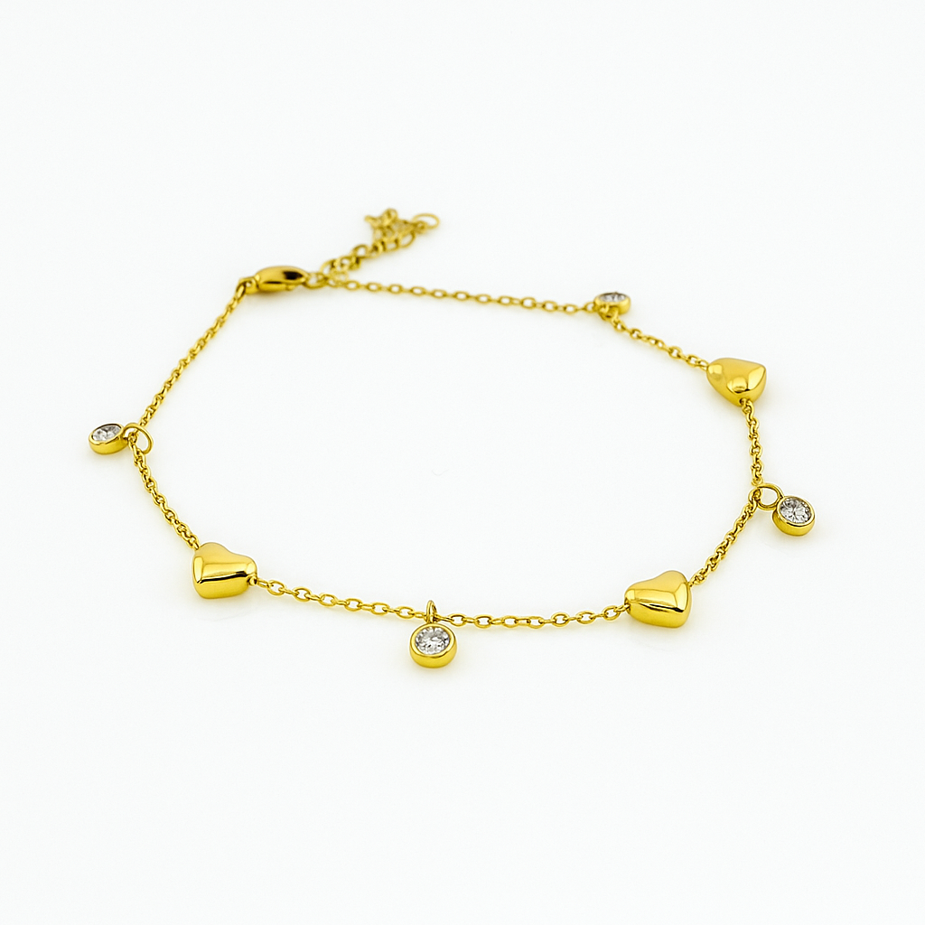 Stainless Steel Anklet | Adjustable 23+5 cm | Gold & Silver