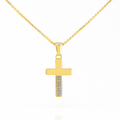 Gold Plated Pendant with Stones on Chain, Minimalist Jewelry