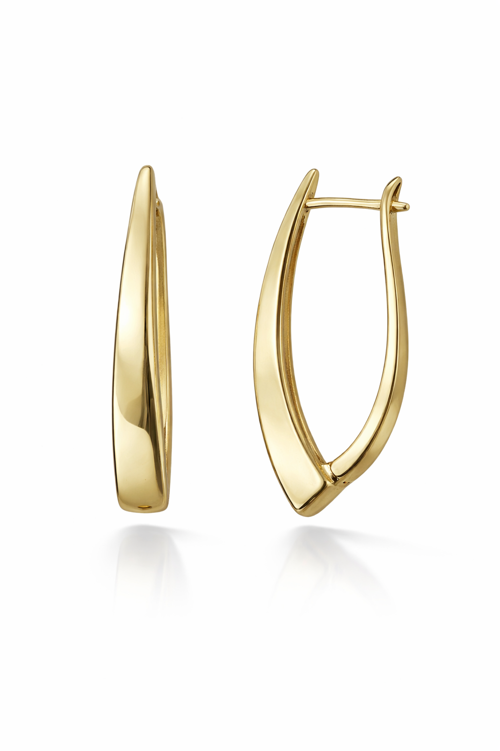 Gold Plated Drop Hoop Earrings – 30 mm