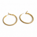 CZ Hoop Earrings | Gold Plated Hoops with Sterling Silver Post 4 cm