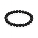 Men’s Lava Stone & Matte Onyx Bracelet – Stretch Beaded Jewelry