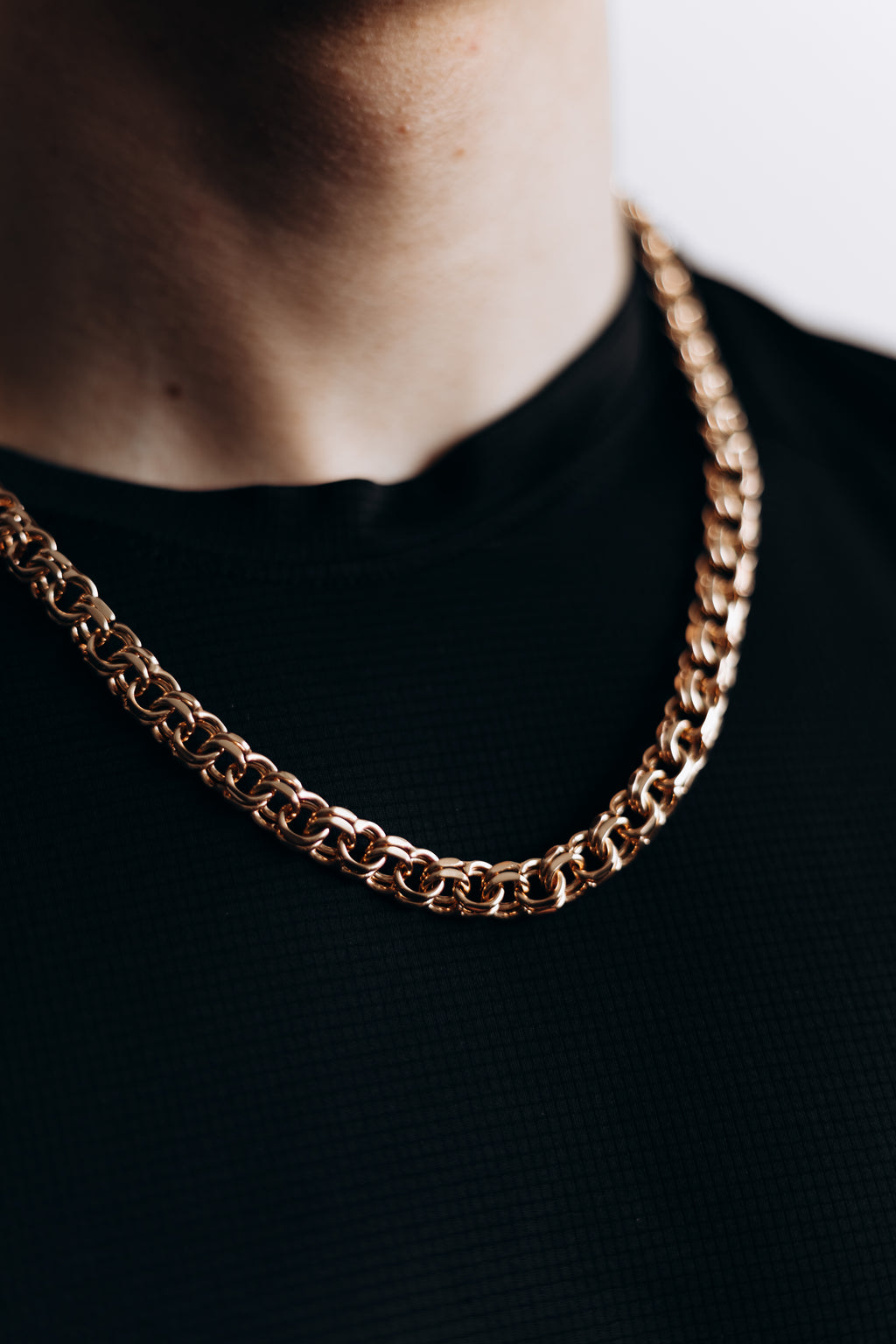 Gold Plated Bismarck Chain Necklace 60 cm – 10 mm Thick Classic Statement Unisex Chain