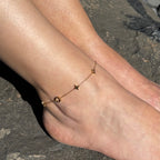 Clover Charm Anklet – Stainless Steel, Adjustable 21+5 cm