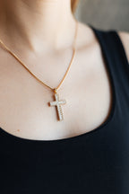 Rose Gold Plated CZ Pendant Necklace – Hypoallergenic Necklace Set with Chain