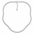 Sterling Silver Snake Chain Necklace 4mm | Rhodium Plated 925 Silver Chain | 40+5 cm | Hypoallergenic Minimalist Necklace for Women