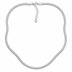 Sterling Silver Snake Chain Necklace 4mm | Rhodium Plated 925 Silver Chain | 40+5 cm | Hypoallergenic Minimalist Necklace for Women