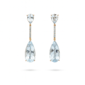 Gold Plated Drop Earrings with Large Crystal Stone – 4.8cm