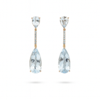 Gold Plated Drop Earrings with Large Crystal Stone – 4.8cm