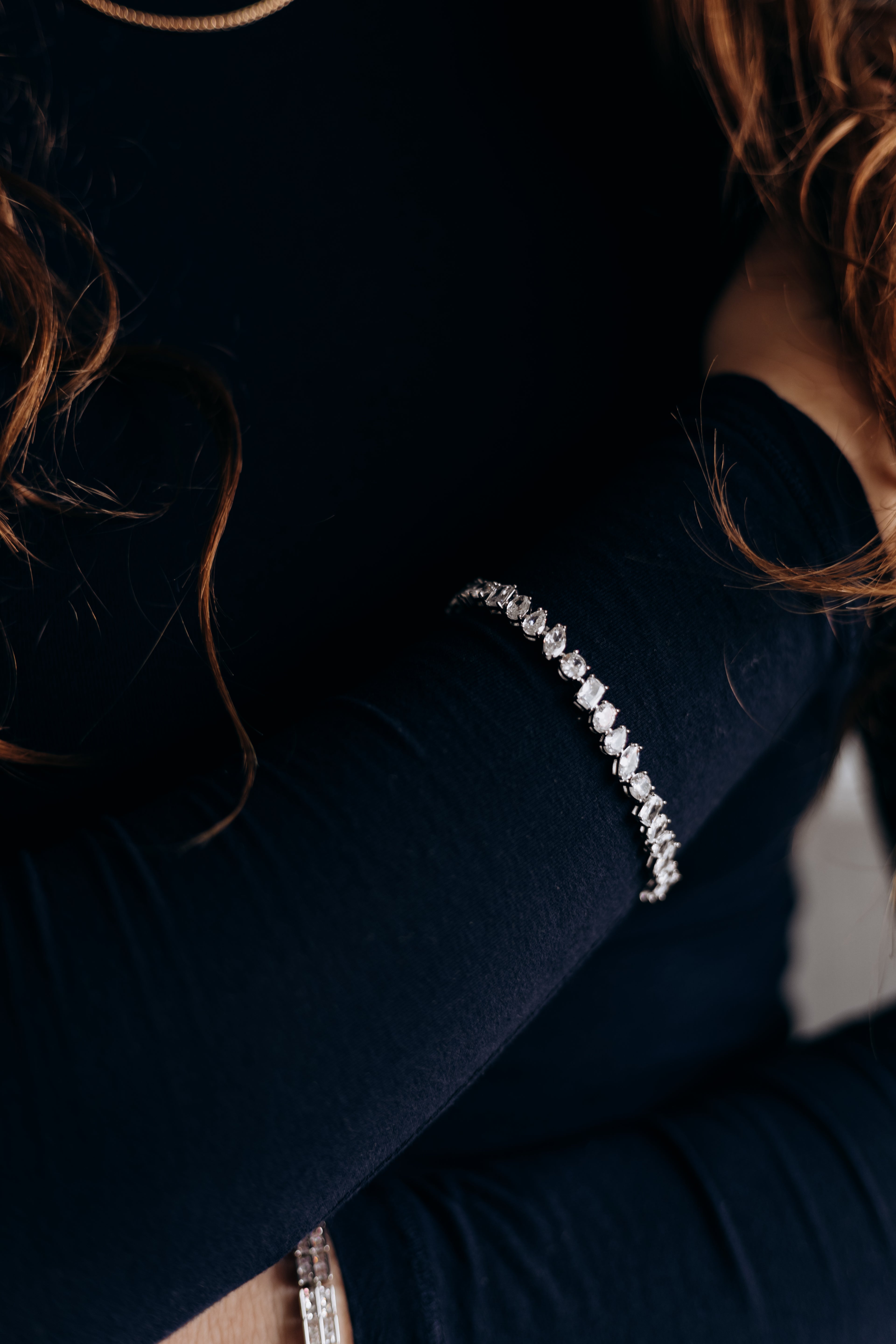 Rhodium Plated Mixed Cut CZ Tennis Bracelet – Bridal Style