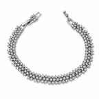 Rhodium Plated AAA CZ Statement Bracelet – Hypoallergenic Non-Tarnish Wedding Jewelry