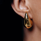 Teardrop Stud Earrings Gold or Silver Plated by Sedy Jewelry