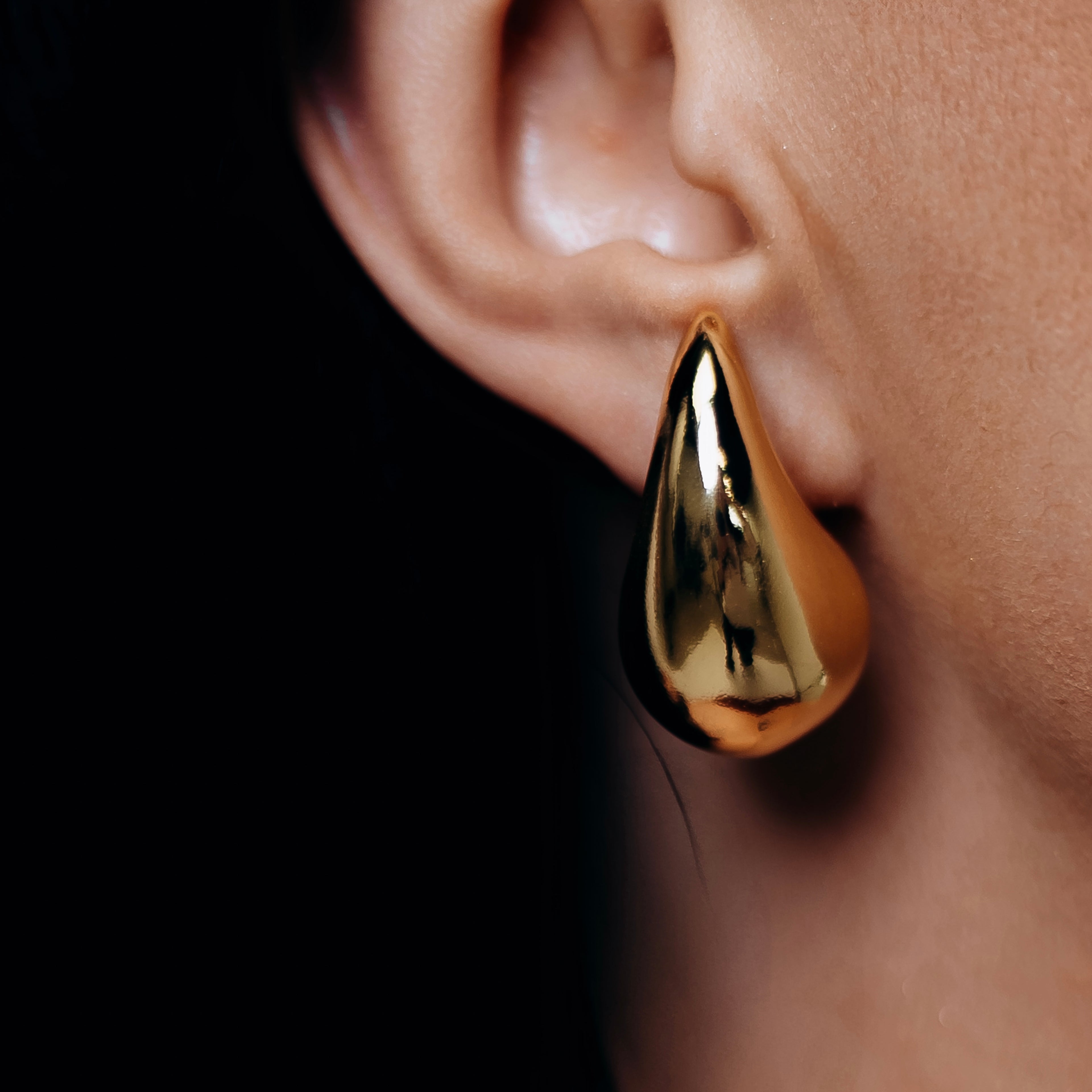 Teardrop Stud Earrings Gold or Silver Plated by Sedy Jewelry