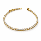 Rose Gold Plated Tennis Bracelet with Cubic Zirconia – 3 mm
