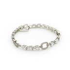 Rhodium Plated Cubic Zirconia Bracelet – Wedding & Prom, 16+1 cm