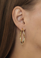Gold Plated CZ Ear Jacket Earrings | Double Curve Studs