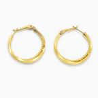 Sedy Jewelry Gold Plated Twisted Hoop Earrings, 30mm Elegant Hoops