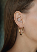 Sedy Jewelry Gold Plated Twisted Hoop Earrings – 3 cm Diameter, 4 mm Thick