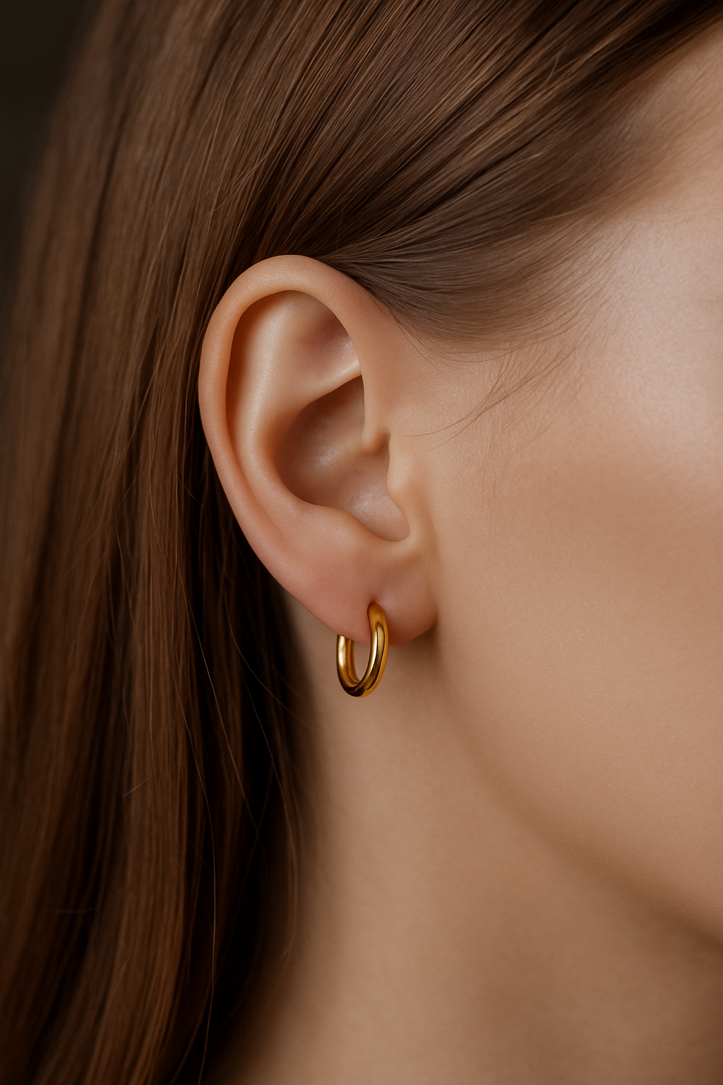 Hypoallergenic Small Hoop Earrings – 14K Gold , Rose & White Gold Plated