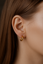 Hypoallergenic Small Hoop Earrings – 14K Gold , Rose & White Gold Plated