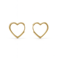 Hypoallergenic Heart Hoop Earrings – 14K Gold or Rhodium Plated