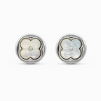 Flower Stud Earrings with Mother of Pearl, Gold or Silver Plated