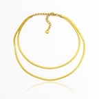 Double Layer Stainless Steel Necklace, Gold Plated, 40–50 cm