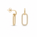 Gold Plated CZ Link Drop Earrings | Minimalist Stud Earrings
