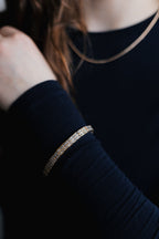 Double Row CZ Bracelet White Or Gold Plated – Tennis Style Bracelet for Women