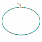 Natural Gemstone Beaded Necklace for Women – Spinel, Amazonite, Malachite, Apatite & Agate, Gold Plated Stainless Steel, 38+5 cm