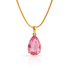 Sedy Jewelry Gold Plated Pink CZ Drop Earrings and Pendant Set