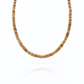 Natural Stone Beaded Necklace with Gold Plated Stainless Steel Accents