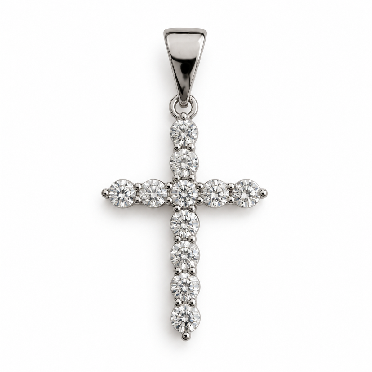 Gold-Plated CZ Pendant – Silver or Rose Gold Colour, 2.5 cm