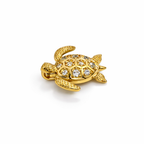Gold Plated Turtle Pendant with CZ Stones – Hypoallergenic Pendant Charm