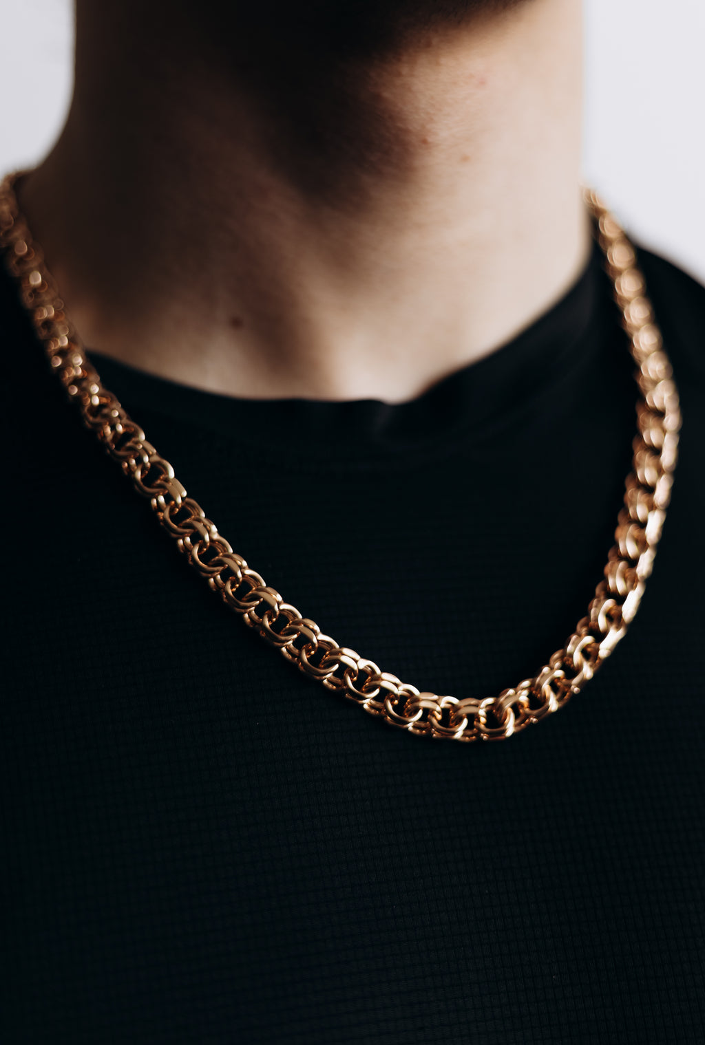 Gold Plated Bismarck Chain Necklace 60 cm – 10 mm Thick Classic Statement Unisex Chain