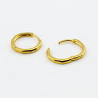 Sedy Jewelry Gold Plated Hoop Earrings, 18mm Small Huggie Hoops