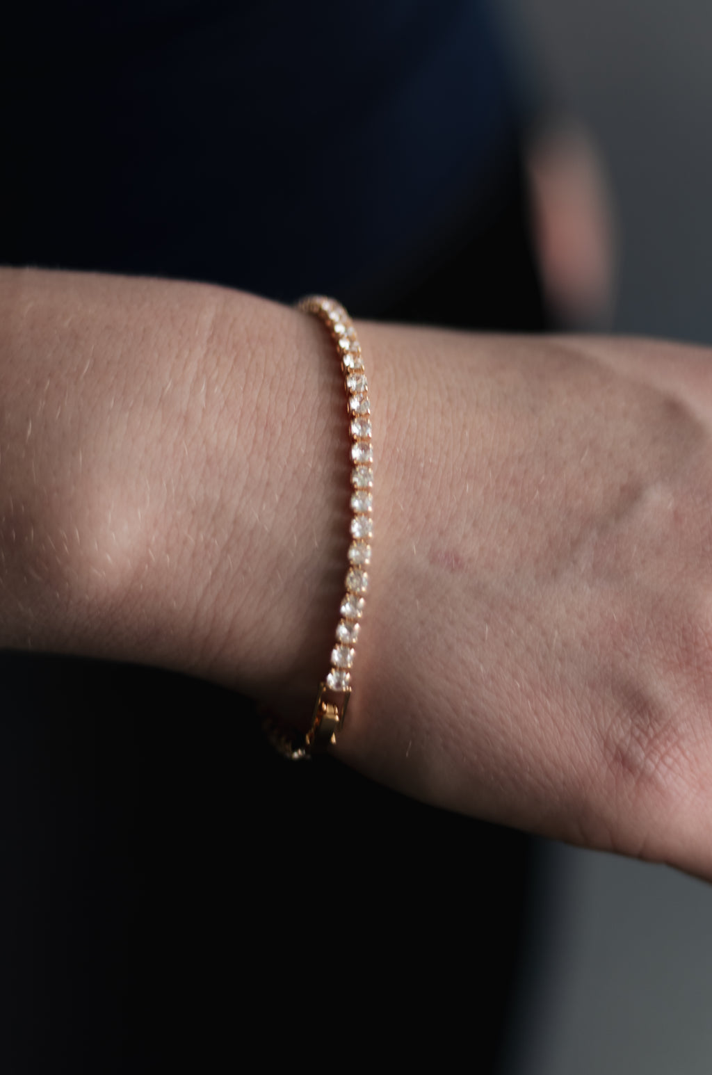 Rose Gold Plated Tennis Bracelet with Cubic Zirconia – 3 mm