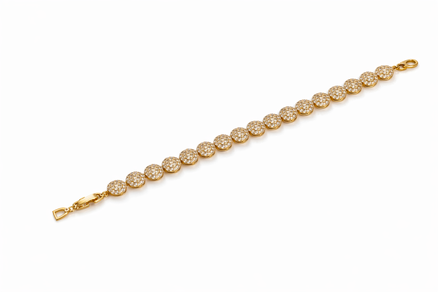 Rose Gold Plated CZ Tennis Bracelet – Black CZ / Clear CZ Crystal Bracelet for Women | Non Tarnish | 17.5 + 3 cm (6.89” + 1.18”)