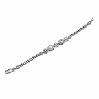 Rose Gold Plated or White Gold Plated CZ Bracelet – Elegant Crystal Bracelet for Women | Non Tarnish | 17.5 + 2.5 cm (6.89” + 0.98”) | Wedding & Evening Jewelry