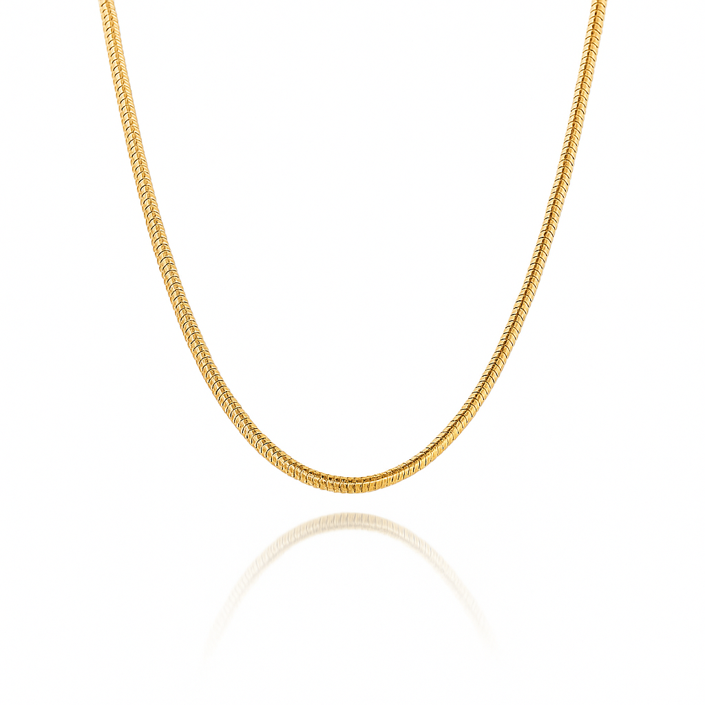Snake Chain Necklace Gold Plated / Rhodium 3mm 45–55cm