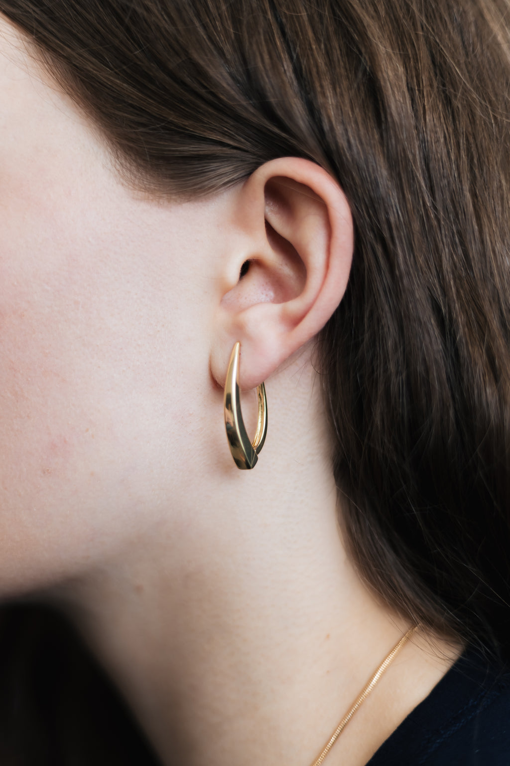 Gold Plated Drop Hoop Earrings – 30 mm