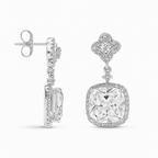Wedding & Prom Cubic Zirconia Drop Earrings – White Gold Plated