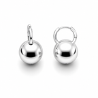 Gold Plated / White Gold Plated Ball Drop Hoop Earrings