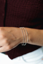 Layered Chain Bracelet – Rhodium Plated, Adjustable 17+3 cm