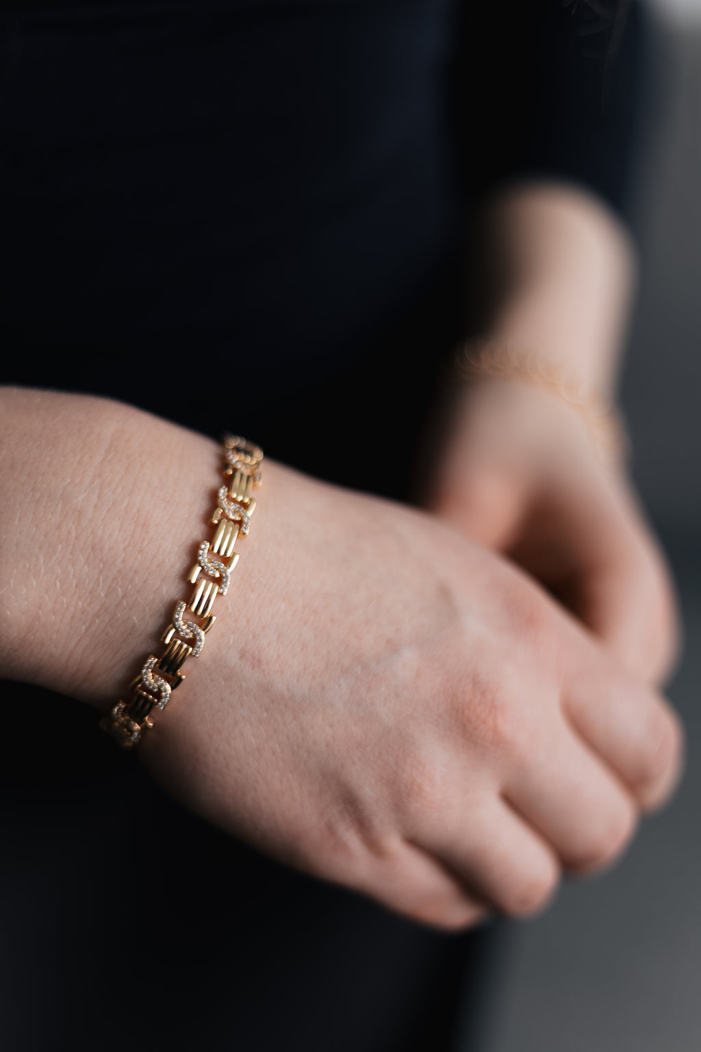 Rose Gold Plated CZ Bracelet 17+3cm Non Tarnish Hypoallergenic