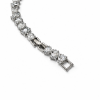 Rhodium Plated Mixed Cut CZ Tennis Bracelet – Bridal Style