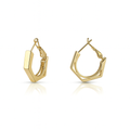 Gold Plated Hexagon Hoop Earrings – Geometric Huggie Style